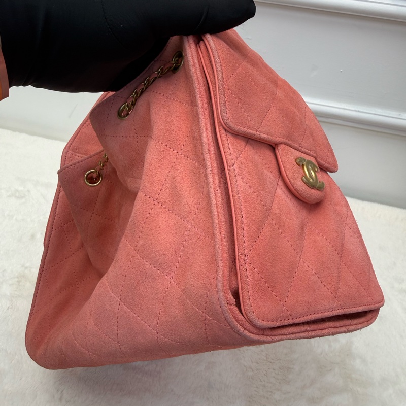 ‼️Full set全套有正單!!Chanel 25bag小號麂皮粉色🩷‼️-4