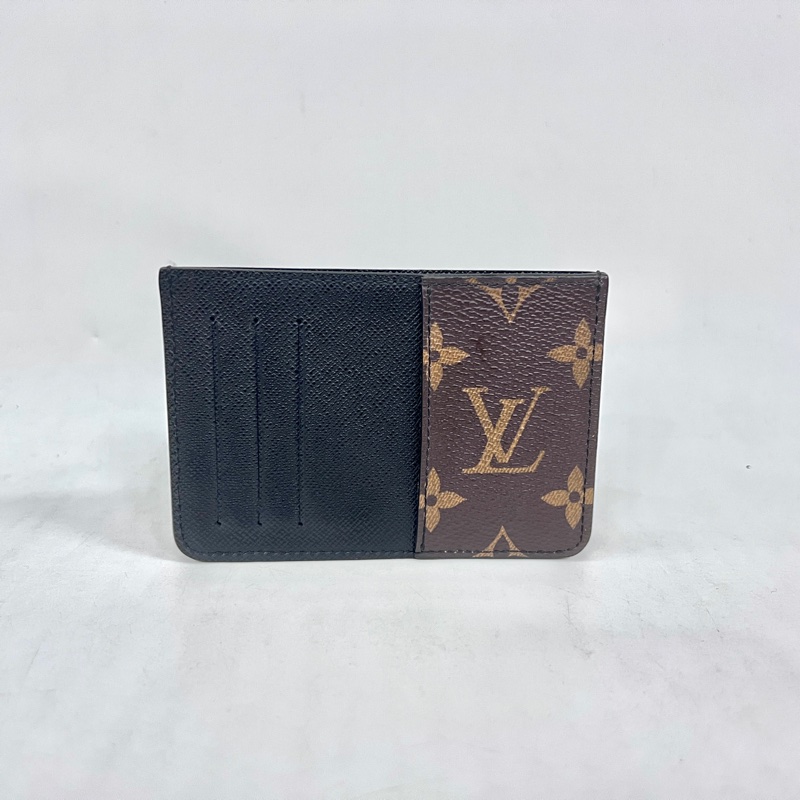 LV 原花拼黑牛皮6卡Neo卡夾M60166-1