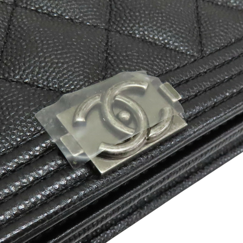 黑色 牛皮 Boy WOC 鍊帶 肩背包 銀釦【CHANEL 香奈兒】 AP1117-9