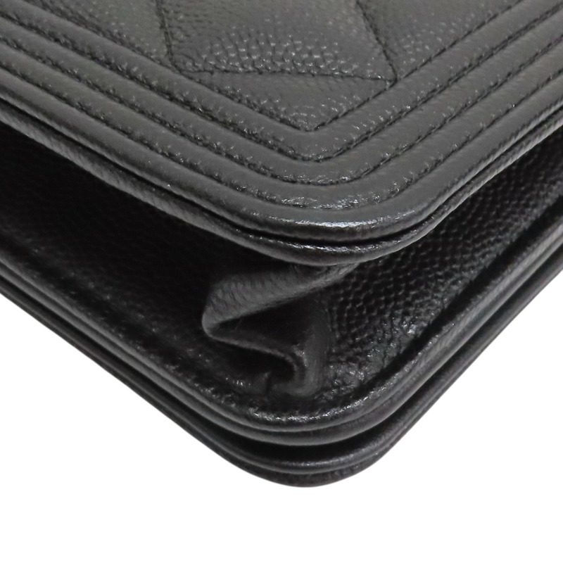 黑色 牛皮 Boy WOC 鍊帶 肩背包 銀釦【CHANEL 香奈兒】 AP1117-11