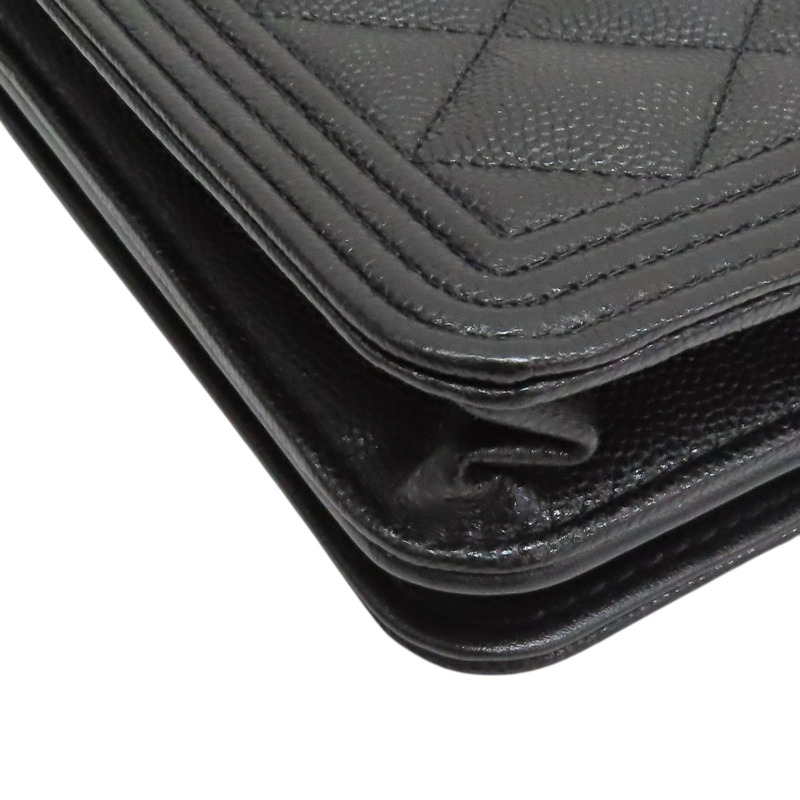 黑色 牛皮 Boy WOC 鍊帶 肩背包 銀釦【CHANEL 香奈兒】 AP1117-12