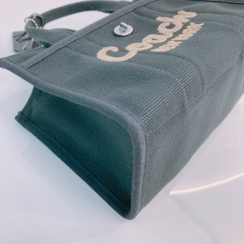 MS0660 Coach 蔻馳 復古 帆布 手提包 單肩包 斜背包 黑色 銀扣 Cargo 20 Shoulder Handbag Canvas Black x PHW-5