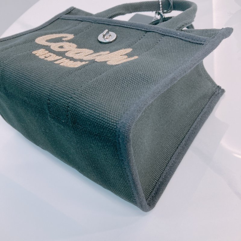 MS0660 Coach 蔻馳 復古 帆布 手提包 單肩包 斜背包 黑色 銀扣 Cargo 20 Shoulder Handbag Canvas Black x PHW-6