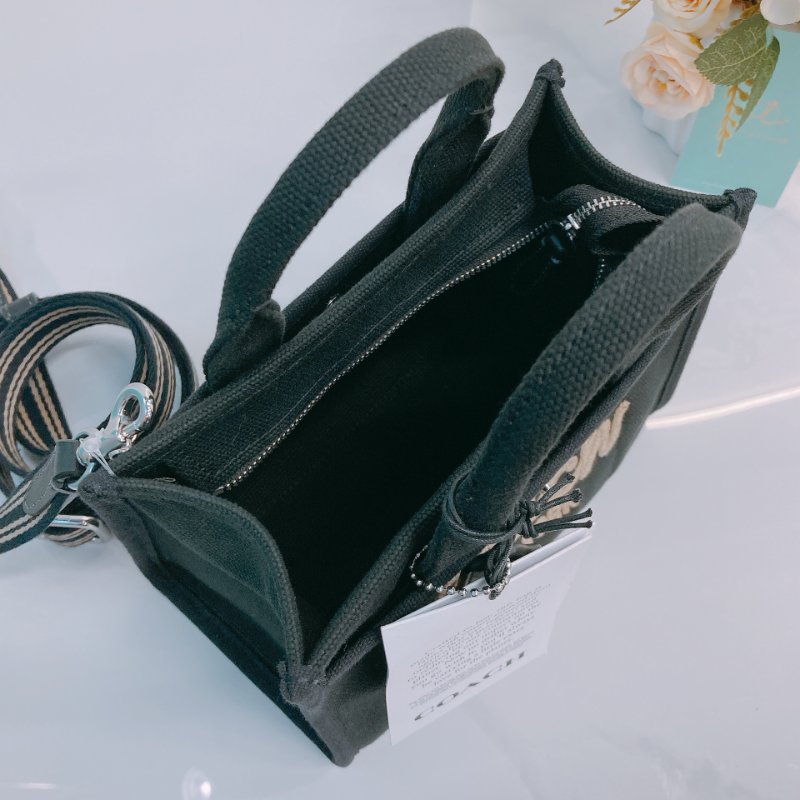 MS0660 Coach 蔻馳 復古 帆布 手提包 單肩包 斜背包 黑色 銀扣 Cargo 20 Shoulder Handbag Canvas Black x PHW-10