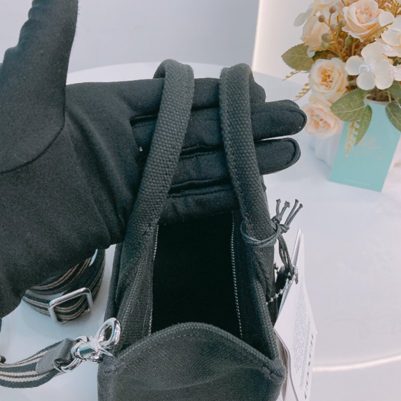 MS0660 Coach 蔻馳 復古 帆布 手提包 單肩包 斜背包 黑色 銀扣 Cargo 20 Shoulder Handbag Canvas Black x PHW-11