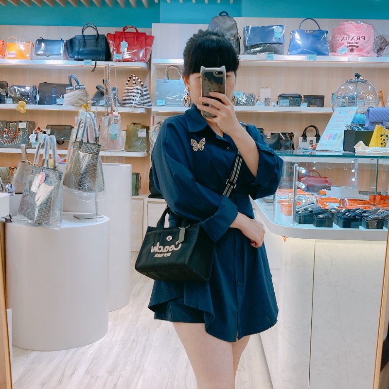 MS0660 Coach 蔻馳 復古 帆布 手提包 單肩包 斜背包 黑色 銀扣 Cargo 20 Shoulder Handbag Canvas Black x PHW-21