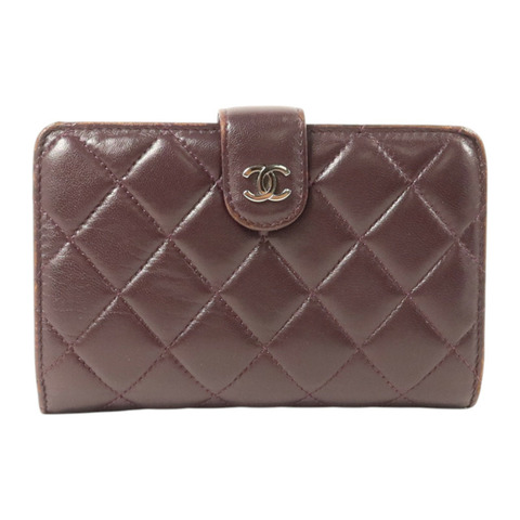 CHANEL 羊皮皮革Wallet銀扣長錢包