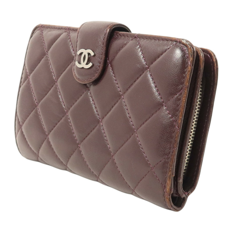 CHANEL 羊皮皮革Wallet銀扣長錢包-2