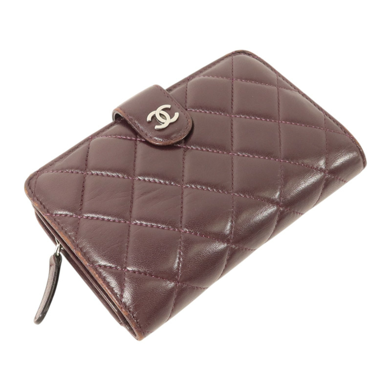 CHANEL 羊皮皮革Wallet銀扣長錢包-3
