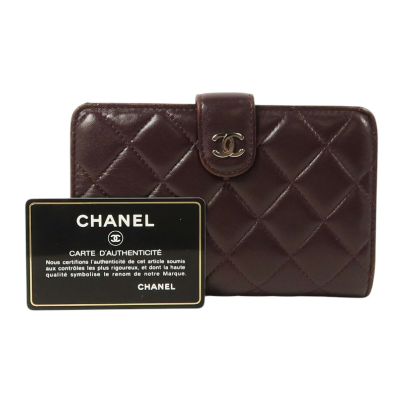CHANEL 羊皮皮革Wallet銀扣長錢包-9