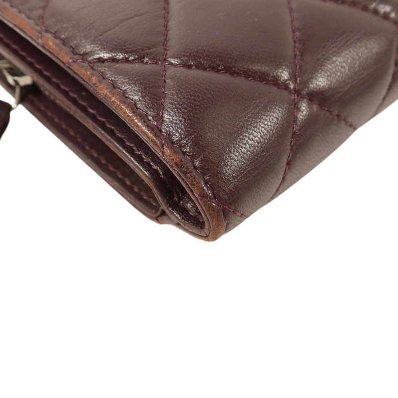 CHANEL 羊皮皮革Wallet銀扣長錢包-10