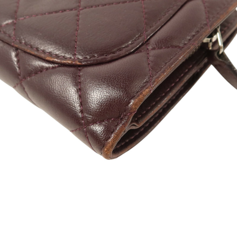 CHANEL 羊皮皮革Wallet銀扣長錢包-13