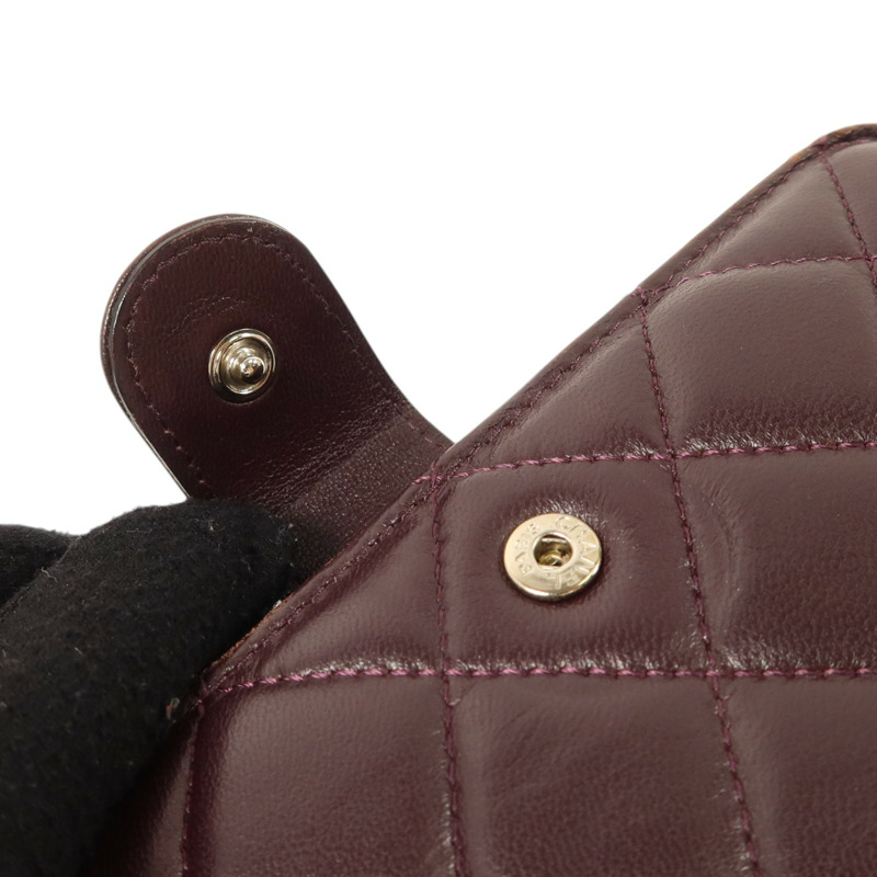 CHANEL 羊皮皮革Wallet銀扣長錢包-16