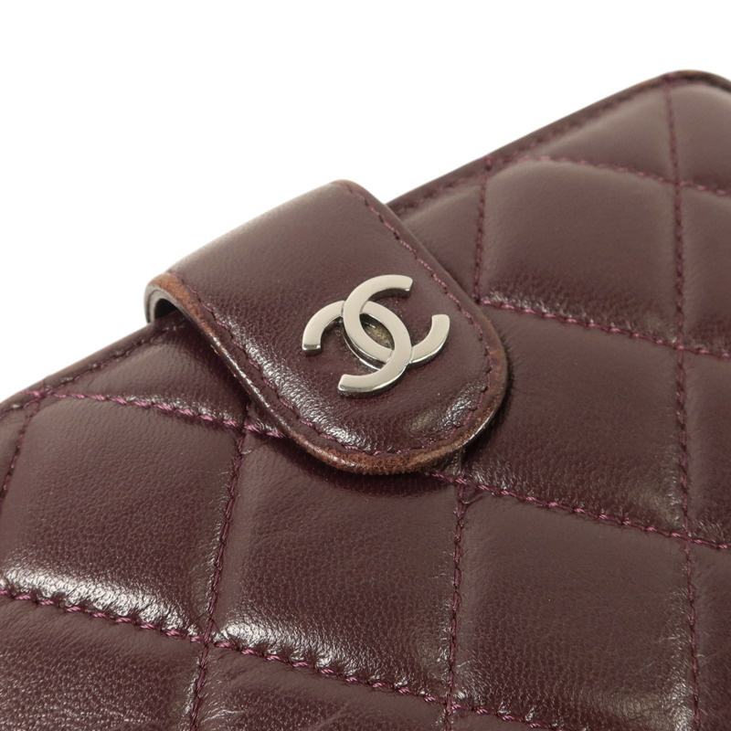 CHANEL 羊皮皮革Wallet銀扣長錢包-17