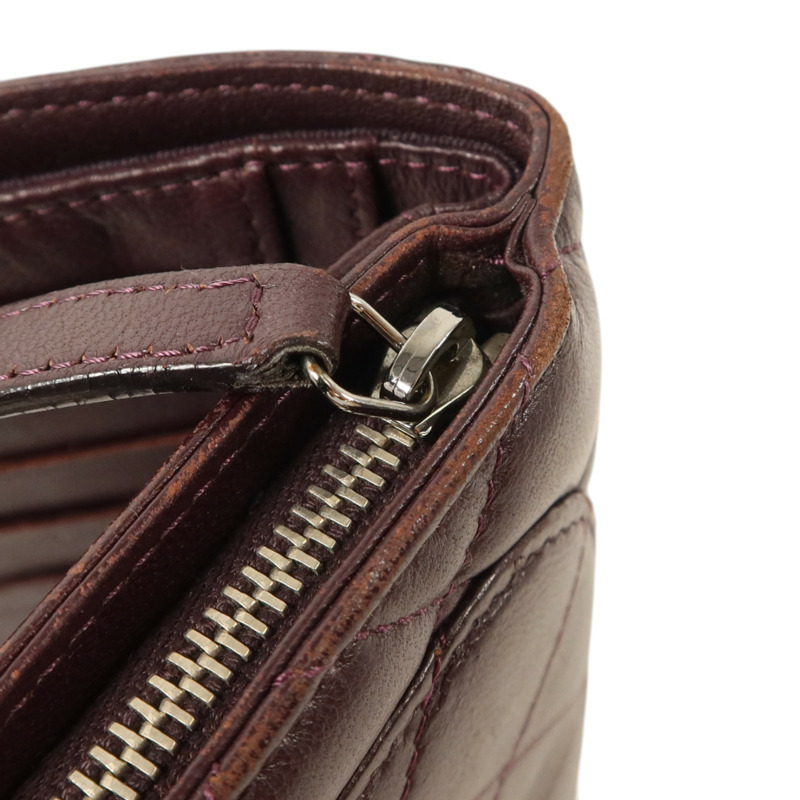 CHANEL 羊皮皮革Wallet銀扣長錢包-18