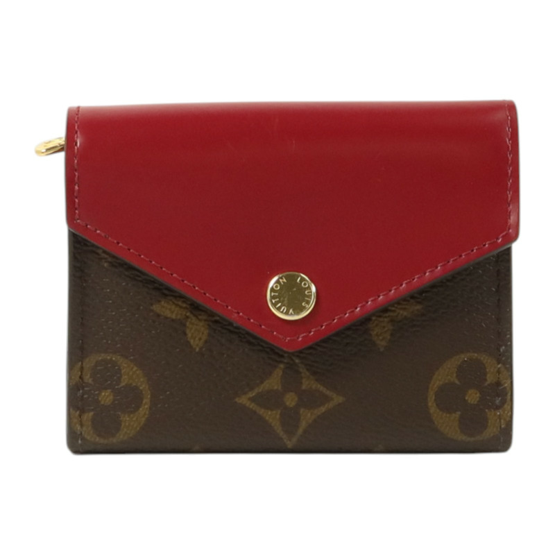 LOUIS VUITTON Monogram/牛皮皮革Zoe Wallet金扣錢包-0
