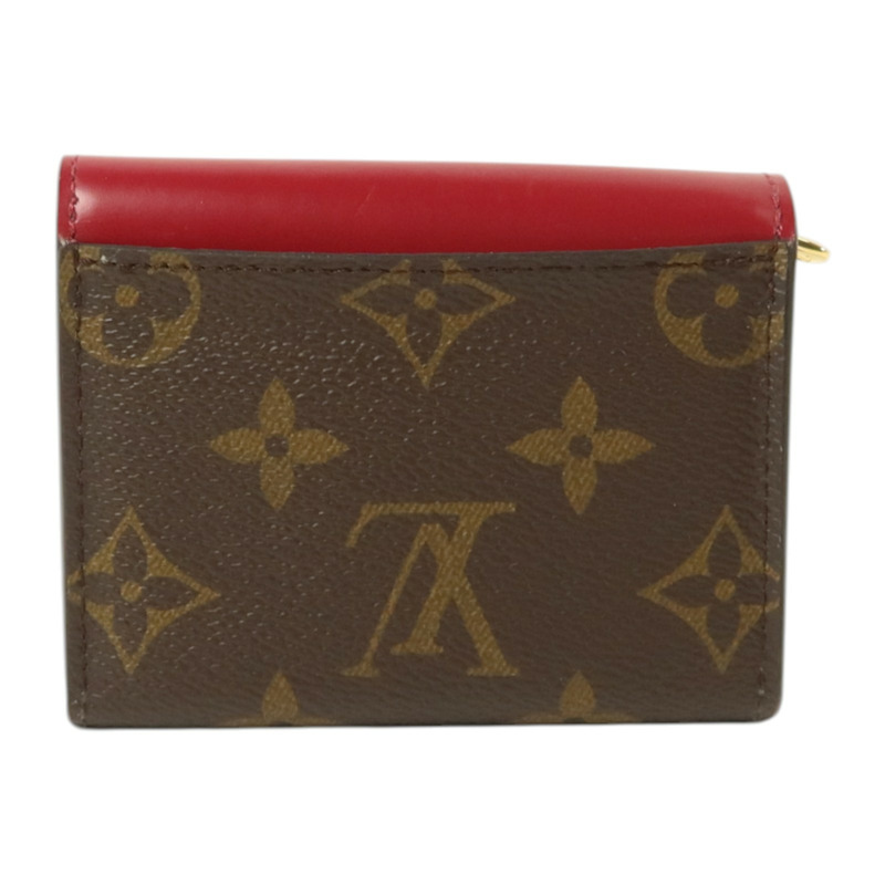 LOUIS VUITTON Monogram/牛皮皮革Zoe Wallet金扣錢包-1