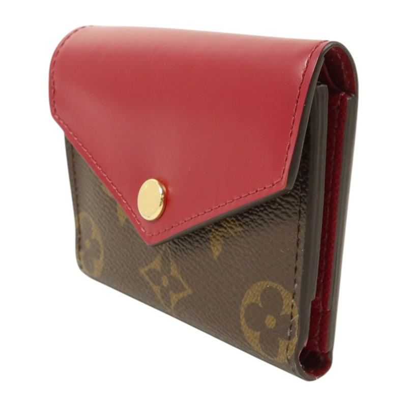 LOUIS VUITTON Monogram/牛皮皮革Zoe Wallet金扣錢包-2
