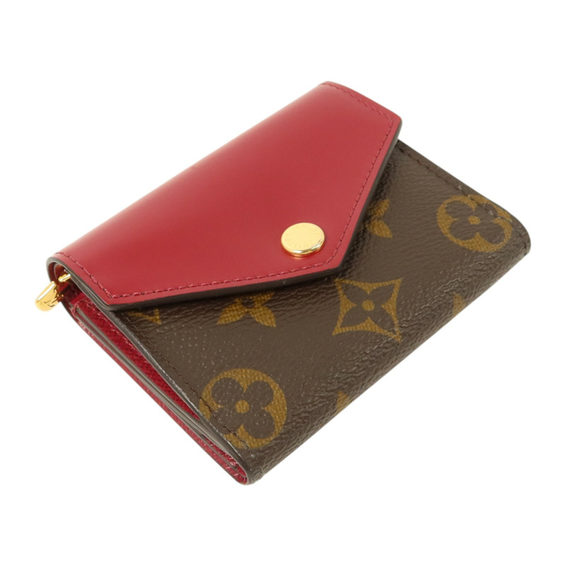 LOUIS VUITTON Monogram/牛皮皮革Zoe Wallet金扣錢包-3