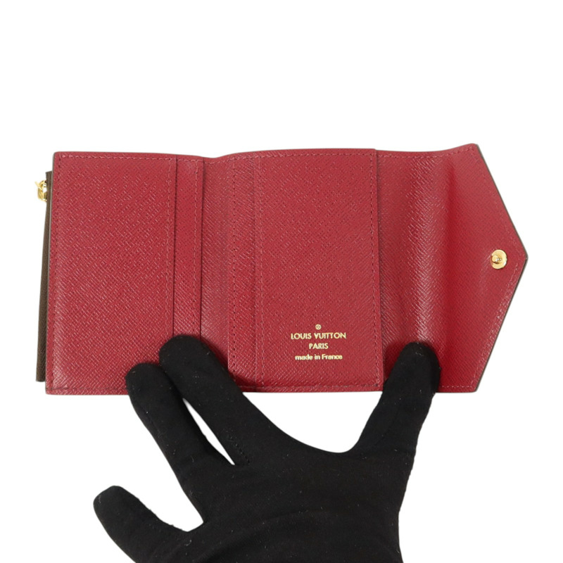 LOUIS VUITTON Monogram/牛皮皮革Zoe Wallet金扣錢包-5