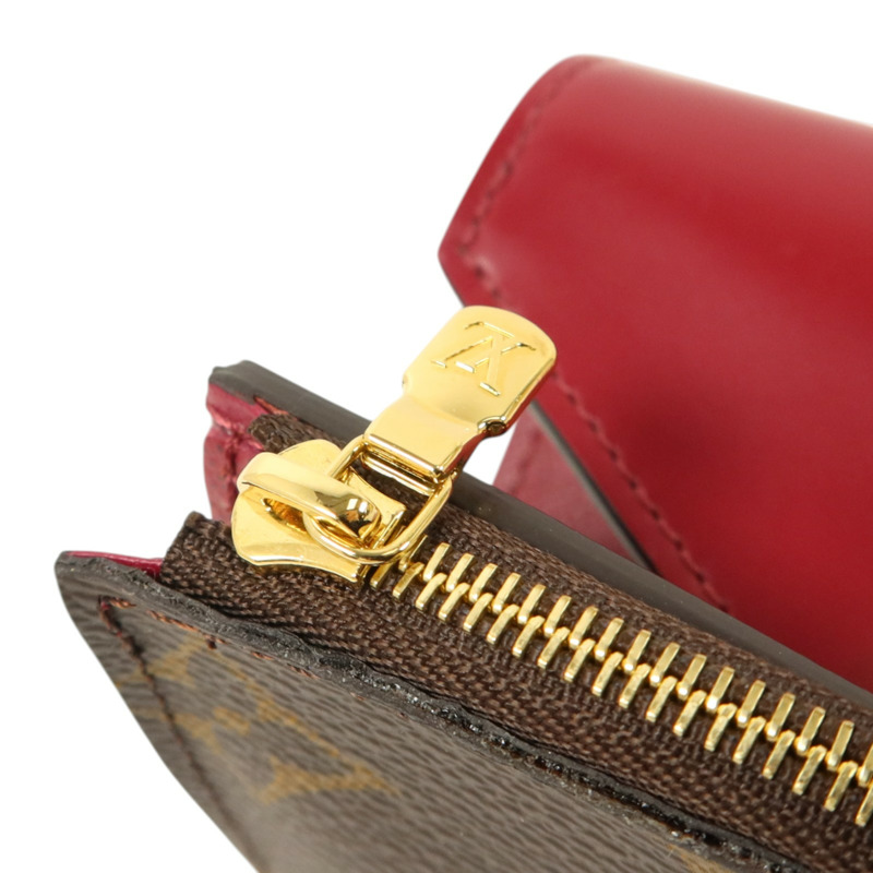 LOUIS VUITTON Monogram/牛皮皮革Zoe Wallet金扣錢包-8