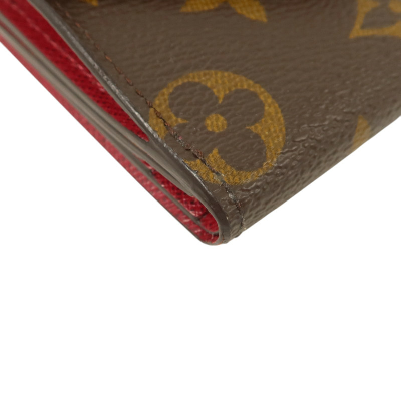 LOUIS VUITTON Monogram/牛皮皮革Zoe Wallet金扣錢包-10