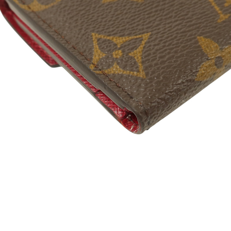 LOUIS VUITTON Monogram/牛皮皮革Zoe Wallet金扣錢包-12