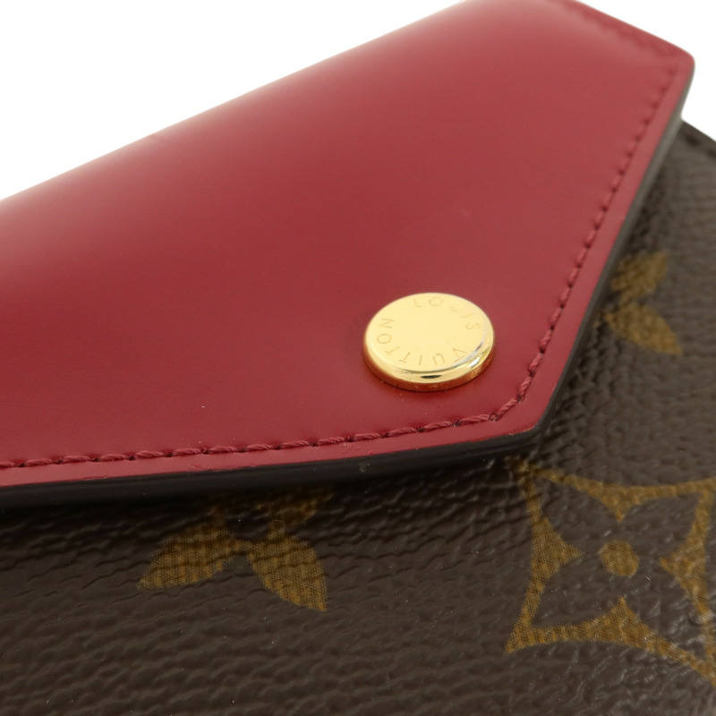 LOUIS VUITTON Monogram/牛皮皮革Zoe Wallet金扣錢包-14