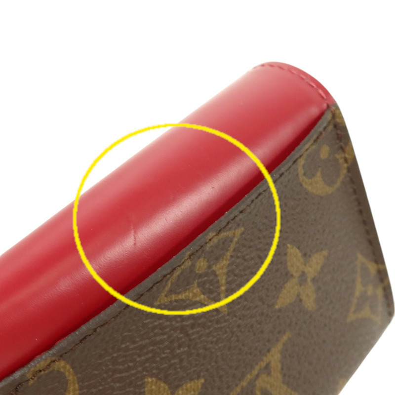 LOUIS VUITTON Monogram/牛皮皮革Zoe Wallet金扣錢包-17