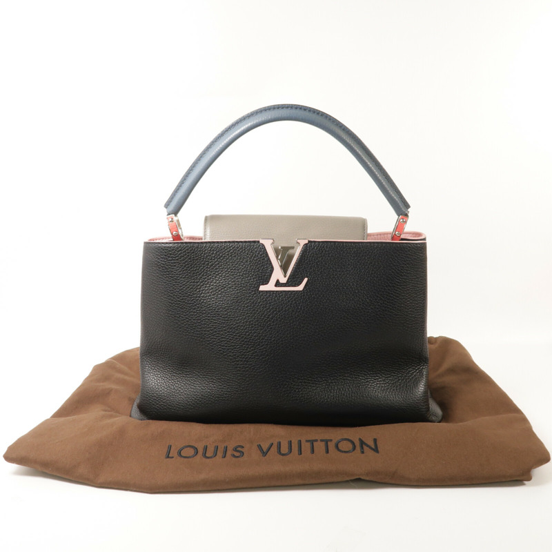 LOUIS VUITTON 牛皮皮革Capucines MM手挽袋-8