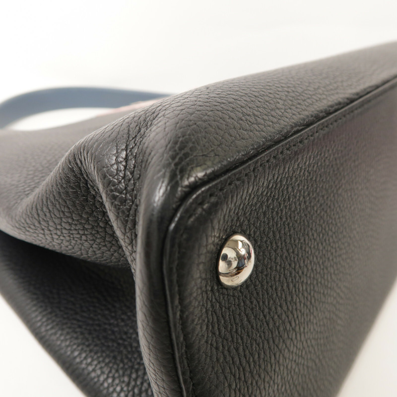 LOUIS VUITTON 牛皮皮革Capucines MM手挽袋-9