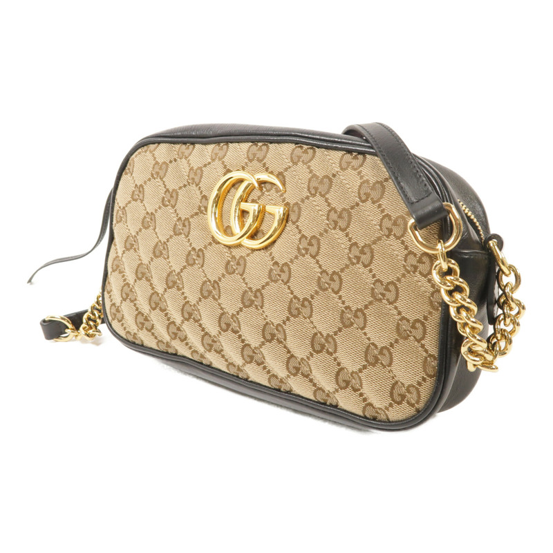 GUCCI GG帆布GG Marmont鏈帶肩背袋-1