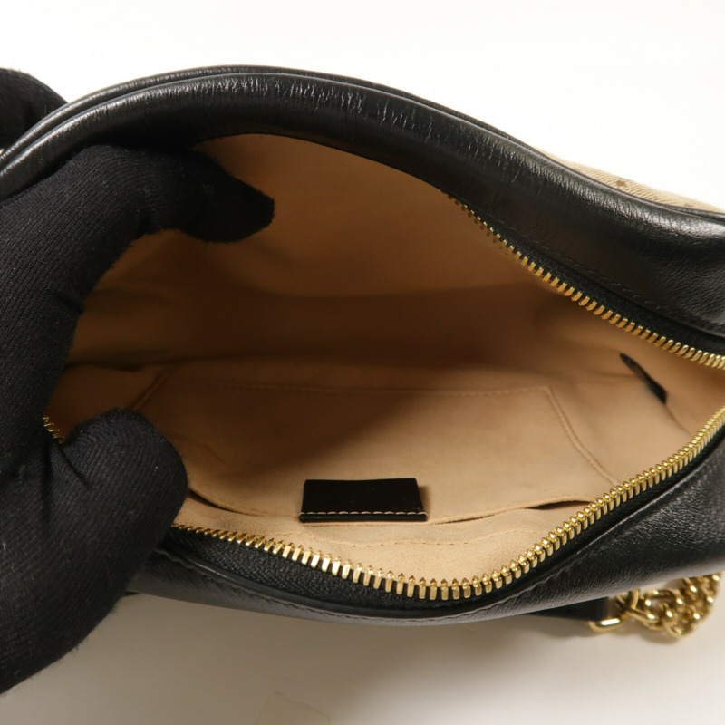 GUCCI GG帆布GG Marmont鏈帶肩背袋-4