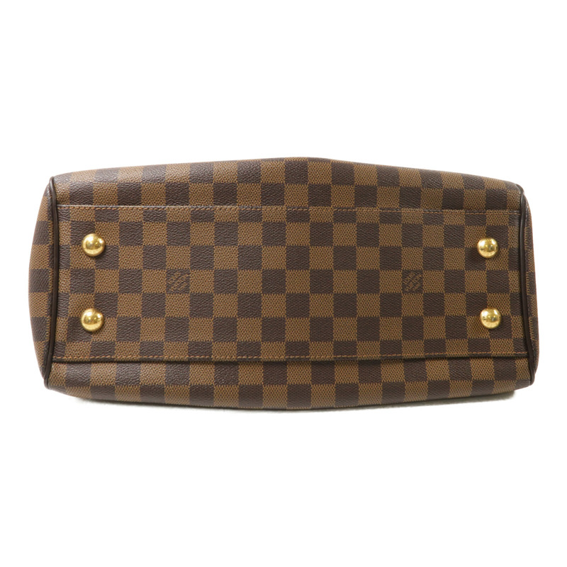 LOUIS VUITTON Damier Trevi金扣手挽肩背兩用袋棕色-3