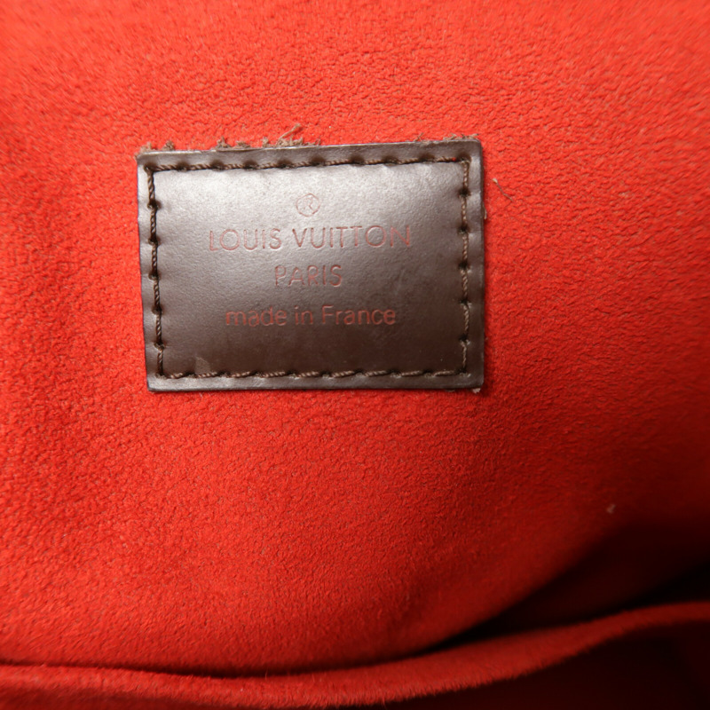 LOUIS VUITTON Damier Trevi金扣手挽肩背兩用袋棕色-5