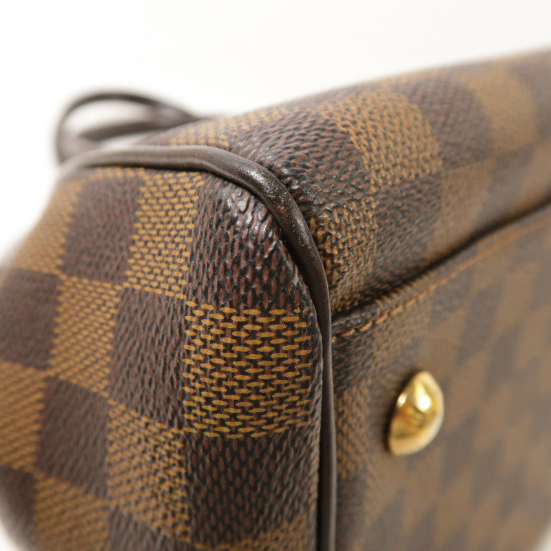 LOUIS VUITTON Damier Trevi金扣手挽肩背兩用袋棕色-9