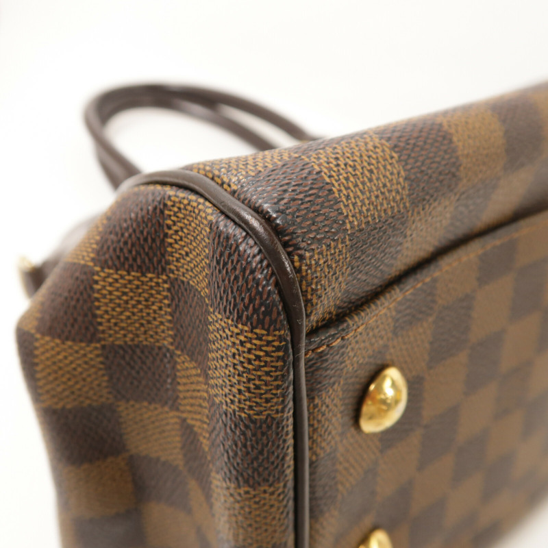 LOUIS VUITTON Damier Trevi金扣手挽肩背兩用袋棕色-11