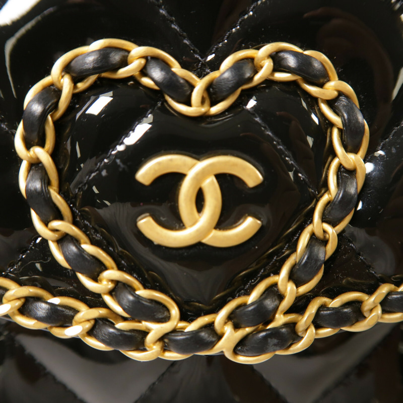 CHANEL 漆皮皮革Chain Shoulder鏈帶肩背袋-7