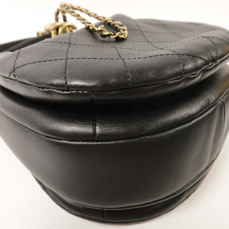 CHANEL 牛皮皮革Bucket Bag鏈帶手挽肩背兩用袋-11