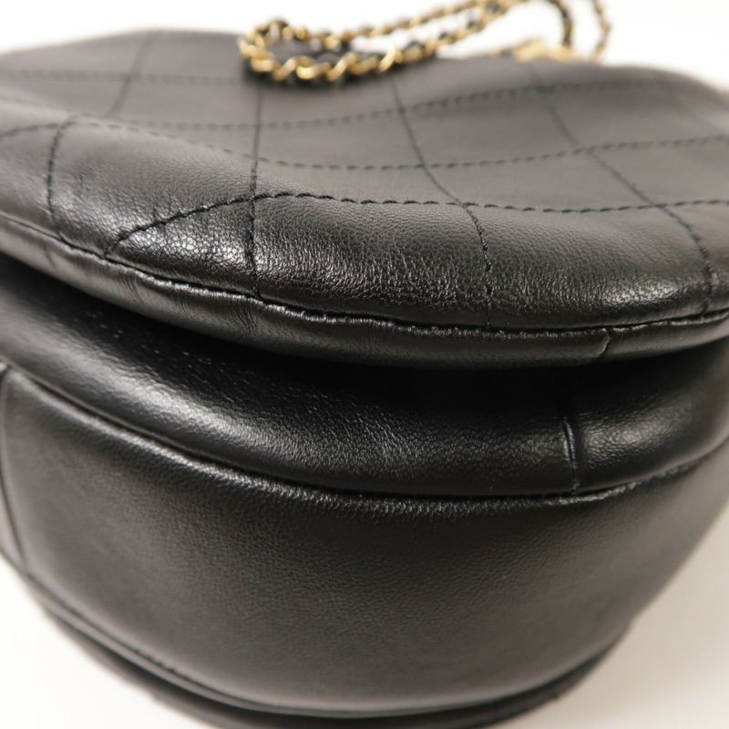 CHANEL 牛皮皮革Bucket Bag鏈帶手挽肩背兩用袋-12