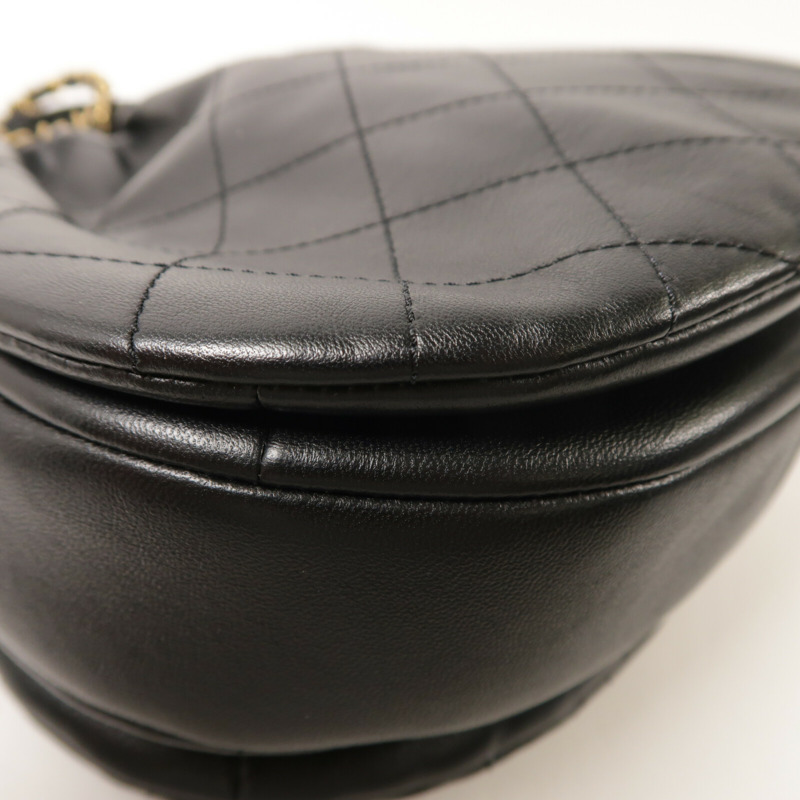 CHANEL 牛皮皮革Bucket Bag鏈帶手挽肩背兩用袋-13