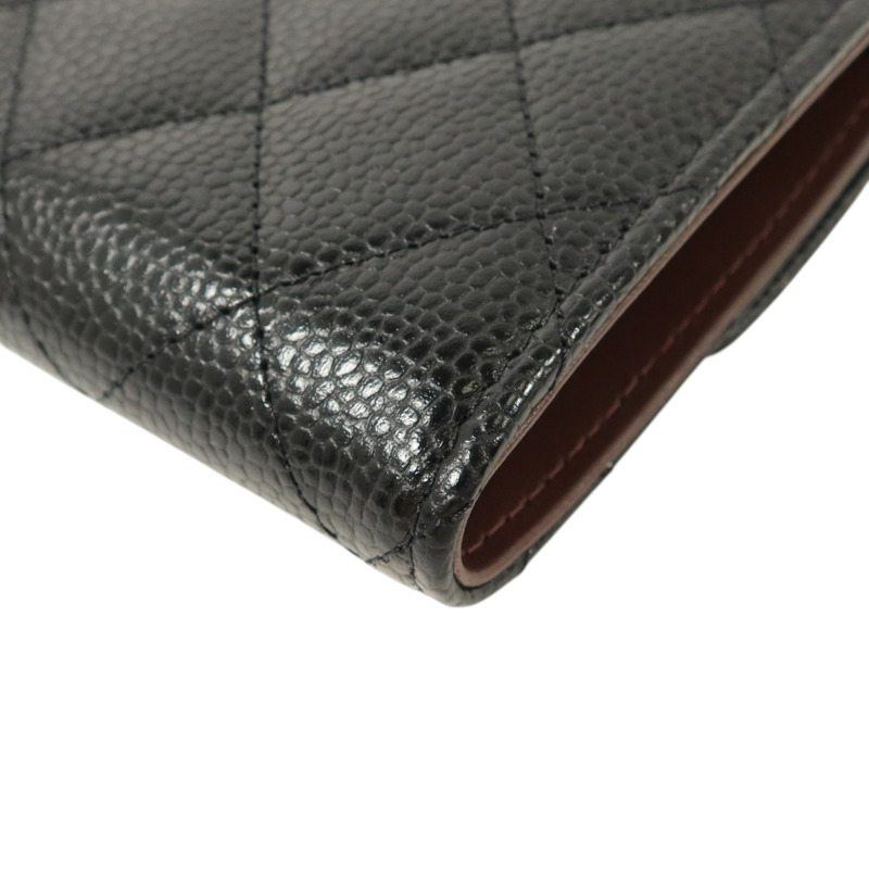 CHANEL 牛皮皮革Classic Trifold Wallet金扣錢包-13