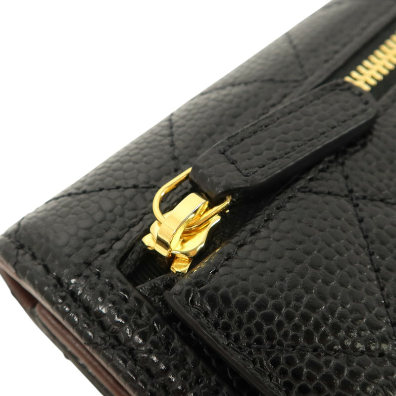 CHANEL 牛皮皮革Classic Trifold Wallet金扣錢包-14