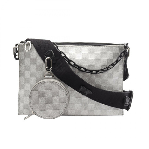 路易威登 Trio Pouch NM 單肩包 M59682 Damier 亮片皮革黑色