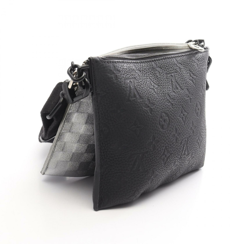 路易威登 Trio Pouch NM 單肩包 M59682 Damier 亮片皮革黑色-6