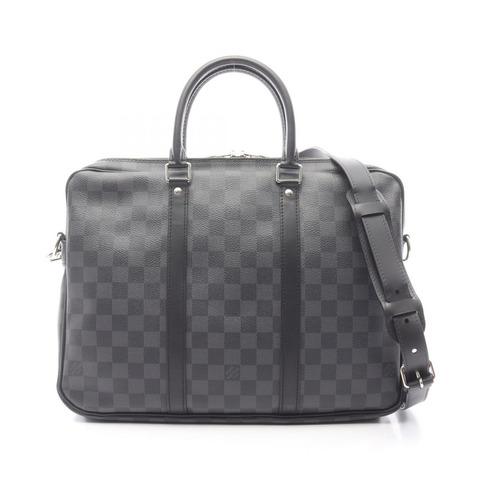 路易威登 PDV PM 單肩商務包 N41478 Damier Graphite 黑色 二手 LV