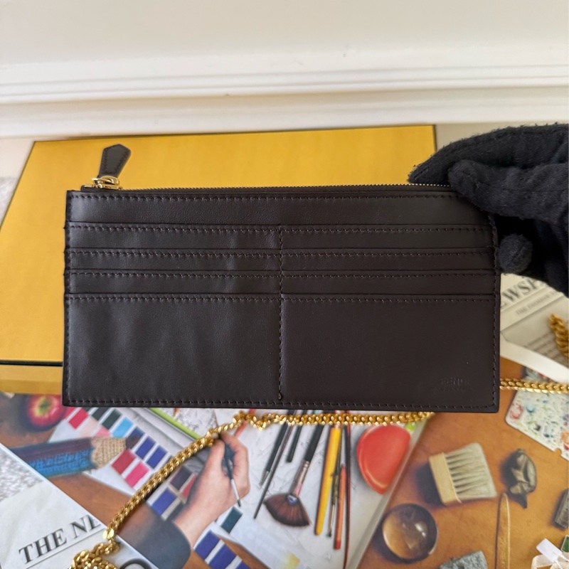 Fendigraphy FF Logo 緹花帆布二合一鍊包/WOC(棕色)-6