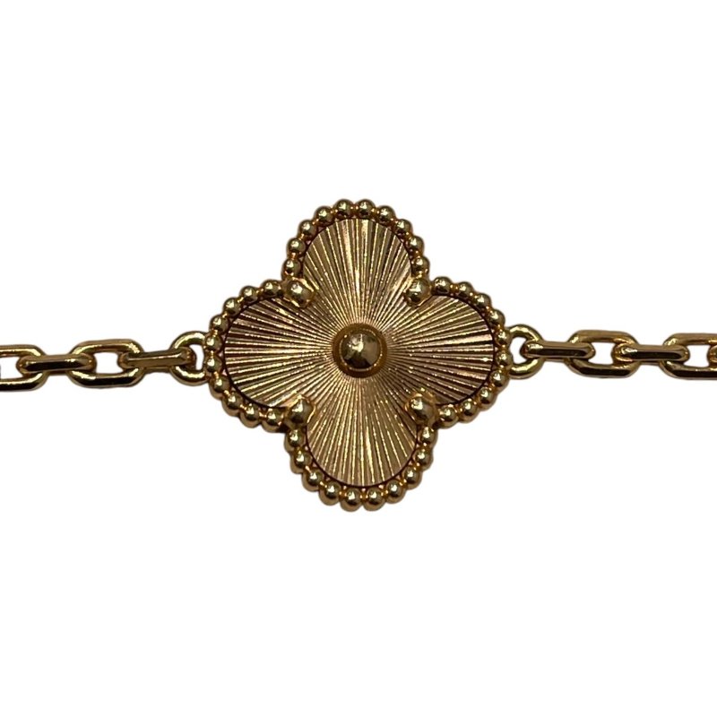 VAN CLEEF&ARPELS 梵克雅寶 ALHAMBRA 5花手鍊 K18PG 紅玉隨 璣鏤雕花-4