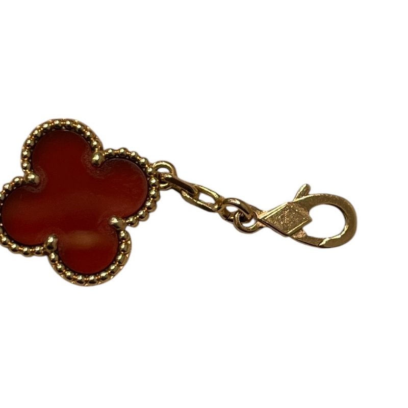 VAN CLEEF&ARPELS 梵克雅寶 ALHAMBRA 5花手鍊 K18PG 紅玉隨 璣鏤雕花-5