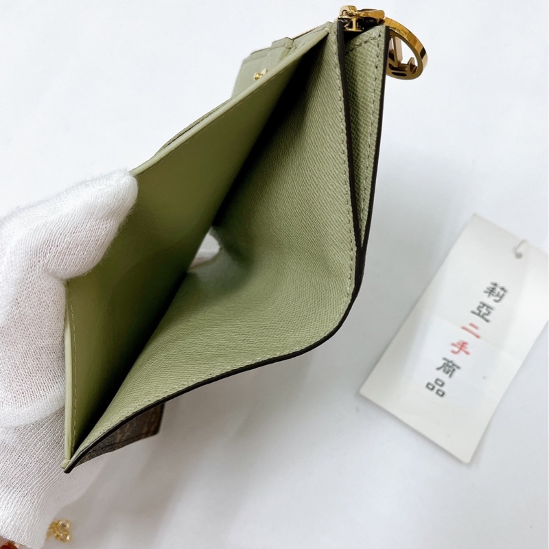 莉亞精品♡LV 對開短夾 綠 二手-12